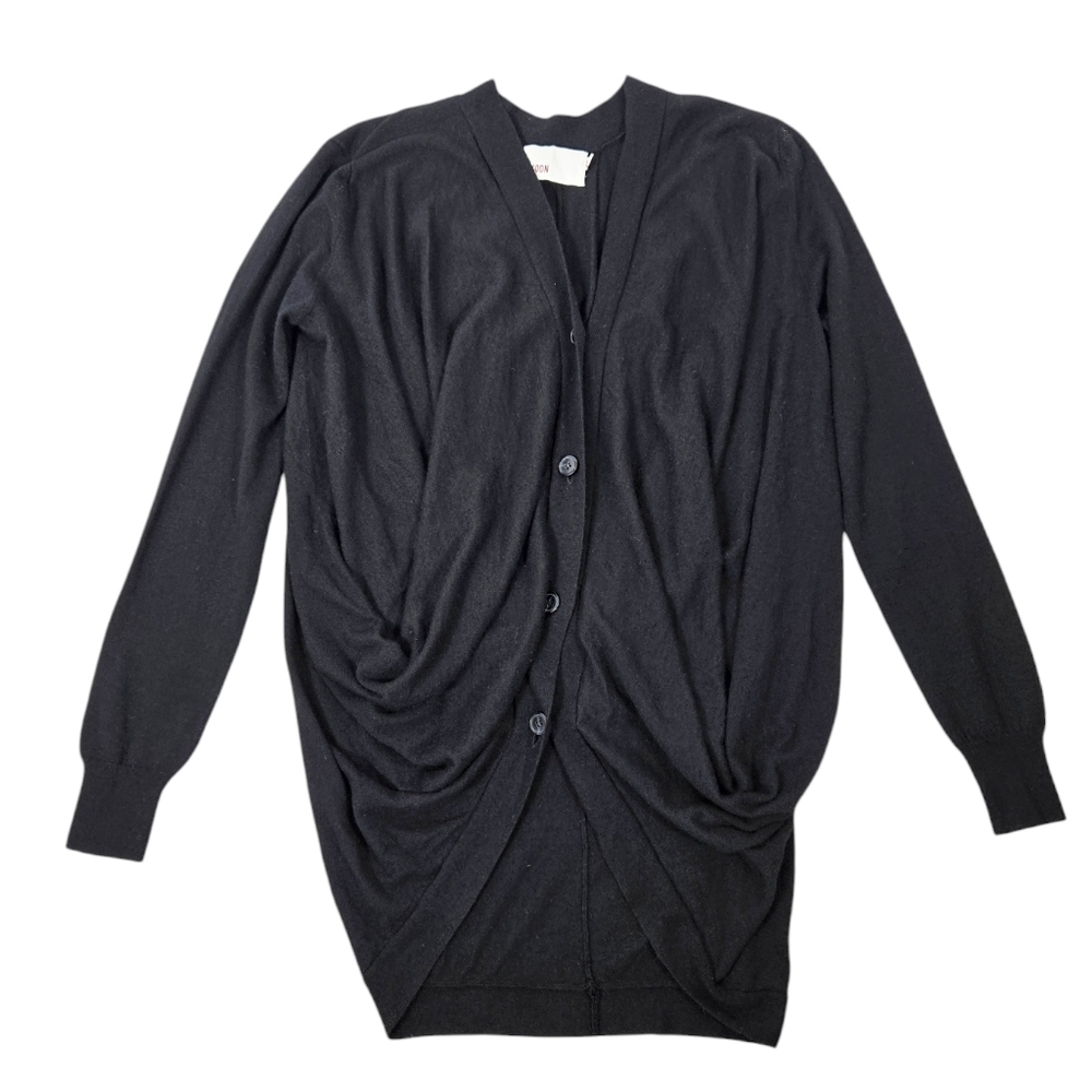 Yoon Cocoon Buttoned Down Black Draped Cardigan - image 6